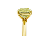 Yellow gold Fancy Yellow Cushion  Cut Solitaire Engagement Ring with Thin Band and Four-Prong Setting_8