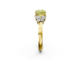 Yellow gold Fancy Yellow Cushion  Cut Solitaire Floral Diamond Ring with Four-Prong Setting_39