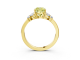 Yellow gold Fancy Yellow Cushion  Cut Solitaire Floral Diamond Ring with Four-Prong Setting_40