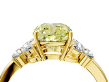 Yellow gold Fancy Yellow Cushion  Cut Solitaire Floral Diamond Ring with Four-Prong Setting_41
