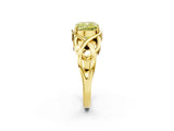 Yellow gold Fancy Yellow Cushion Cut Solitaire Intertwined Band Prong Setting Ring_2