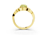 Yellow gold Fancy Yellow Cushion Cut Solitaire Intertwined Band Prong Setting Ring_3