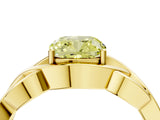 Yellow gold Fancy Yellow Cushion Cut Solitaire Intertwined Band Prong Setting Ring_4