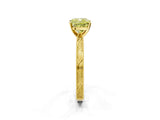 Yellow gold Fancy Yellow Cushion Cut Solitaire Milgrain Engraved Band with Four-Prong Setting_2