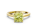 Yellow gold Fancy Yellow Cushion  Cut Solitaire Ring with Cathedral Band and Four-Prong Setting_52