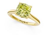 Yellow gold Fancy Yellow Cushion  Cut Solitaire Ring with Cathedral Band and Four-Prong Setting_53