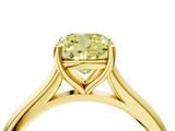 Yellow gold Fancy Yellow Cushion  Cut Solitaire Ring with Cathedral Band and Four-Prong Setting_56