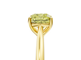 Yellow gold Fancy Yellow Cushion  Cut Solitaire Ring with Cathedral Band and Four-Prong Setting_57
