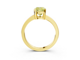 Yellow gold Fancy Yellow Cushion  Cut Solitaire Ring with Four-Prong Setting and Classic Band_62