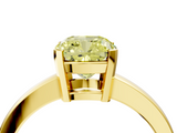 Yellow gold Fancy Yellow Cushion  Cut Solitaire Ring with Four-Prong Setting and Classic Band_63