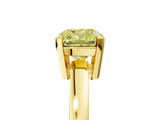 Yellow gold Fancy Yellow Cushion  Cut Solitaire Ring with Four-Prong Setting and Classic Band_64