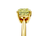 Yellow gold Fancy Yellow Cushion  Cut Solitaire Ring with Four-Prong Setting on a Classic Band_63