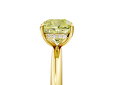 Yellow gold Fancy Yellow Cushion  Cut Solitaire Ring with Thin Band and Four-Prong Setting_21