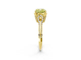 Yellow gold Fancy Yellow Cushion Cut Solitaire Split Shank Pave Diamond Engagement Ring with Four-Prong Setting_2