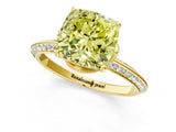Yellow gold Fancy Yellow Cushion Cut Solitaire Split Shank Pave Diamond Engagement Ring with Four-Prong Setting_25