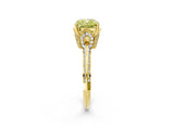 Yellow gold Fancy Yellow Cushion Cut Solitaire Split Shank Pave Diamond Engagement Ring with Four-Prong Setting_26