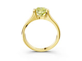 Yellow gold Fancy Yellow Cushion Cut Solitaire Tension Set Diamond Ring with Split Shank Band_3