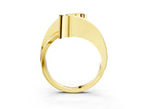 Yellow gold Fancy Yellow Cushion Cut Solitaire Tension-Set Diamond Split Shank Ring_3