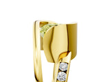 Yellow gold Fancy Yellow Cushion Cut Solitaire Tension-Set Diamond Split Shank Ring_5