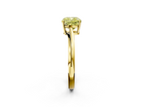 Yellow gold Fancy Yellow Cushion  Cut Solitaire Twist Band Ring with Four-Prong Setting_22