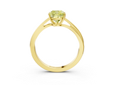 Yellow gold Fancy Yellow Cushion  Cut Solitaire Twist Band Ring with Four-Prong Setting_23