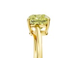 Yellow gold Fancy Yellow Cushion  Cut Solitaire Twist Band Ring with Four-Prong Setting_25