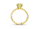 Yellow gold Fancy Yellow Cushion  Cut Solitaire Twisted Band with Four-Prong Setting_87