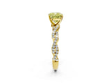 Yellow gold Fancy Yellow Cushion Cut Solitaire Twisted Pave Band with Four-Prong Setting_5