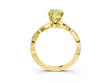 Yellow gold Fancy Yellow Cushion Cut Solitaire Twisted Pave Band with Four-Prong Setting_6