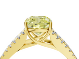 Yellow gold Fancy Yellow Cushion  Cut Split Shank Pave Diamond Engagement Ring with Four-Prong Setting_28