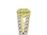 Yellow gold Fancy Yellow Cushion  Cut Split Shank Pave Diamond Engagement Ring with Four-Prong Setting_29