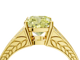 Yellow gold Fancy Yellow Cushion  Cut Split Shank Pave Diamond Ring with Four-Prong Setting_62