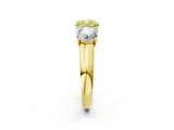 Yellow gold Fancy Yellow Cushion Cut Three-Stone Diamond Ring with Prong Setting on a Classic Band_14