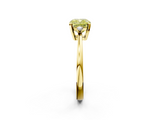 Yellow gold Fancy Yellow Cushion  Cut Three-Stone Solitaire Ring with Round Accent Diamonds and Four-Prong Setting_22