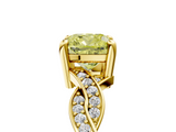 Yellow gold Fancy Yellow Cushion  Cut Twisted Pavé Band Solitaire Ring with Four-Prong Setting_60
