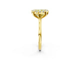 Yellow gold Fancy Yellow Cushion  Diamond Cluster Halo Solitaire with Four-Prong Setting_91