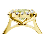 Yellow gold Fancy Yellow Cushion  Diamond Cluster Halo Solitaire with Four-Prong Setting_93