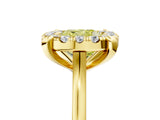 Yellow gold Fancy Yellow Cushion  Diamond Cluster Halo Solitaire with Four-Prong Setting_94