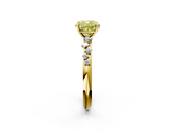 Yellow gold Fancy Yellow Cushion  Diamond Cluster Prong-Set Solitaire Ring_57
