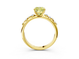 Yellow gold Fancy Yellow Cushion  Diamond Cluster Prong-Set Solitaire Ring_58