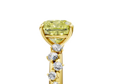 Yellow gold Fancy Yellow Cushion  Diamond Cluster Prong-Set Solitaire Ring_60