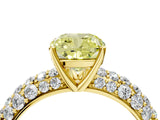 Yellow gold Fancy Yellow Cushion  Diamond Pavé Band Solitaire Ring with Four-Prong Setting_53