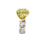 Yellow gold Fancy Yellow Cushion  Diamond Pavé Band Solitaire with Four-Prong Setting_8