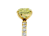 Yellow gold Fancy Yellow Cushion  Diamond Pavé Band with Six-Prong Setting_57