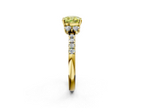 Yellow gold Fancy Yellow Cushion  Diamond Three-Stone Pave Band with Four-Prong Setting_22