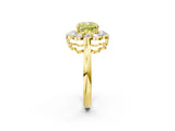Yellow gold Fancy Yellow Cushion  Halo Cluster Diamond Engagement Ring with Solitaire Band and Prong Setting_51