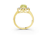 Yellow gold Fancy Yellow Cushion  Halo Cluster Diamond Engagement Ring with Solitaire Band and Prong Setting_52