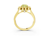 Yellow gold Fancy Yellow Cushion  Halo Diamond Cluster Engagement Ring with Milgrain Bezel Setting and Solitaire Band_108