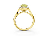 Yellow gold Fancy Yellow Cushion  Halo Diamond Engagement Ring with Filigree Band and Four-Prong Setting_84