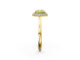 Yellow gold Fancy Yellow Cushion  Halo Diamond Engagement Ring with Solitaire Band and Four-Prong Setting_22